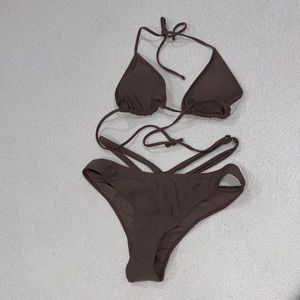 bamboo brown bikini set